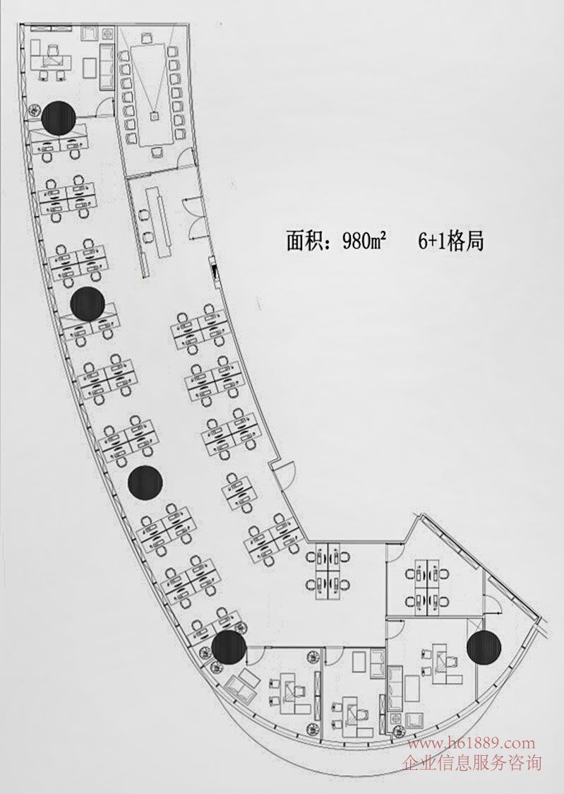 文博大廈(文博中心)地鐵2號線 地鐵9號線 雙地鐵口 景田地鐵站C出口 甲級寫字樓出租 戶型圖片