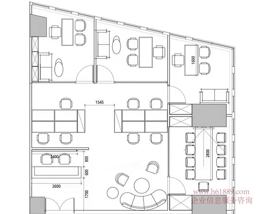 新世界中心(新世界商務(wù)中心)深圳證券交易所 市民中心西 全新裝修 小面積 247平米 出租 戶型圖片